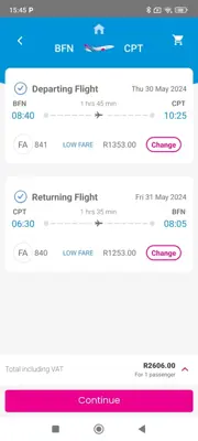 FlySafair android App screenshot 7